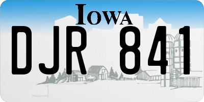 IA license plate DJR841
