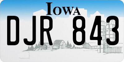 IA license plate DJR843