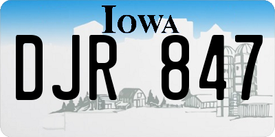 IA license plate DJR847