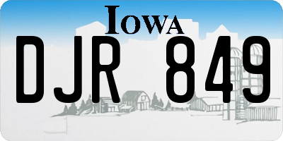 IA license plate DJR849