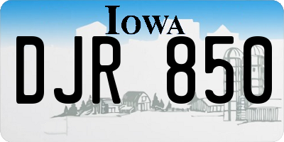 IA license plate DJR850