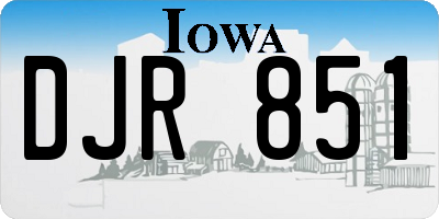 IA license plate DJR851