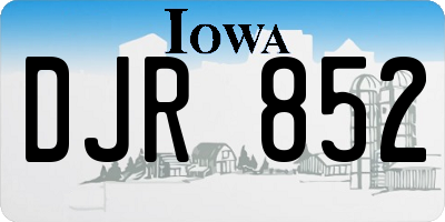 IA license plate DJR852