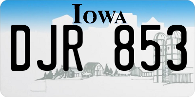 IA license plate DJR853