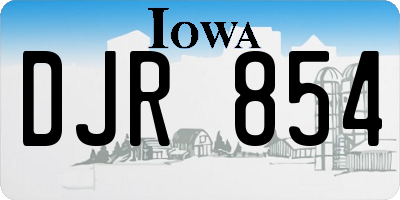 IA license plate DJR854