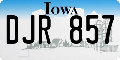 IA license plate DJR857