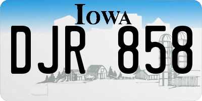 IA license plate DJR858