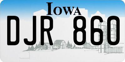 IA license plate DJR860