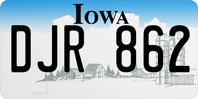 IA license plate DJR862