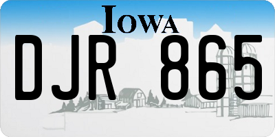 IA license plate DJR865