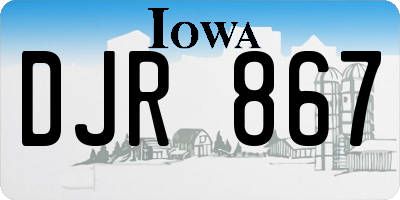 IA license plate DJR867