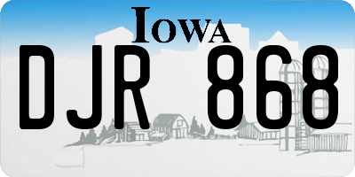 IA license plate DJR868