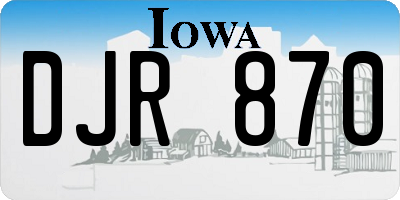 IA license plate DJR870