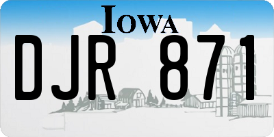 IA license plate DJR871