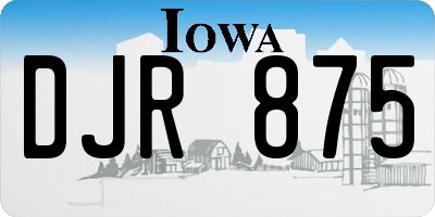 IA license plate DJR875