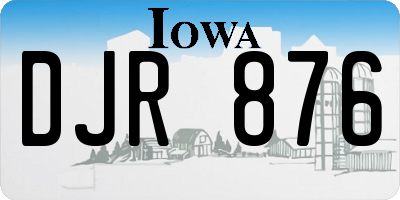 IA license plate DJR876