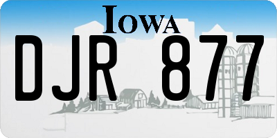 IA license plate DJR877