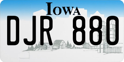 IA license plate DJR880