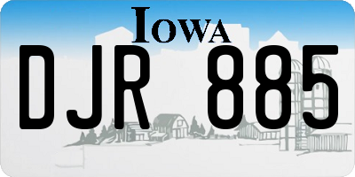 IA license plate DJR885