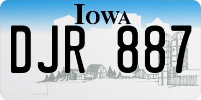 IA license plate DJR887