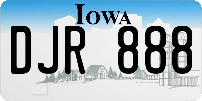 IA license plate DJR888