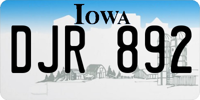 IA license plate DJR892