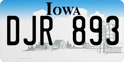 IA license plate DJR893