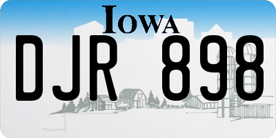 IA license plate DJR898