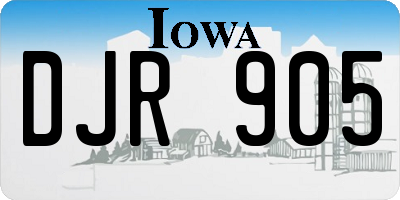 IA license plate DJR905