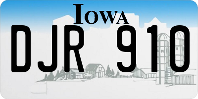 IA license plate DJR910