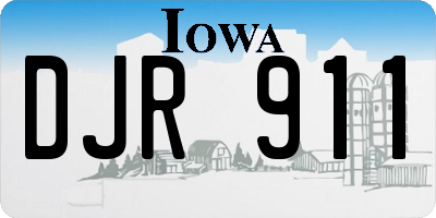 IA license plate DJR911