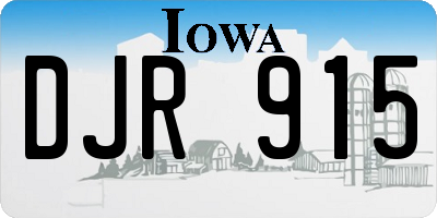 IA license plate DJR915
