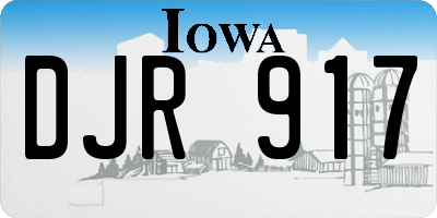 IA license plate DJR917