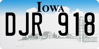 IA license plate DJR918