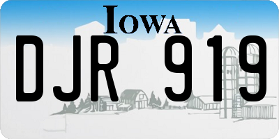 IA license plate DJR919