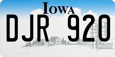 IA license plate DJR920