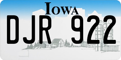 IA license plate DJR922