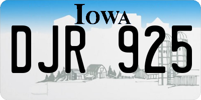 IA license plate DJR925