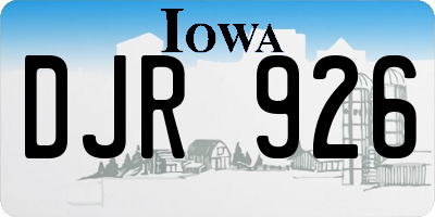 IA license plate DJR926