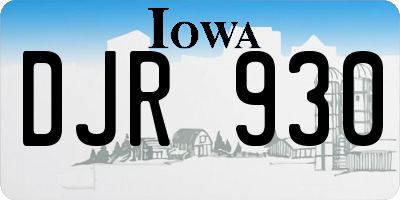 IA license plate DJR930