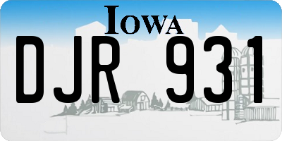 IA license plate DJR931