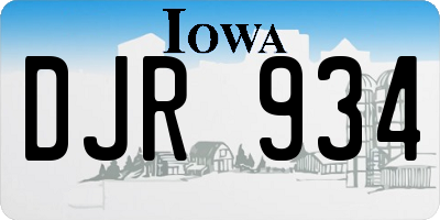 IA license plate DJR934