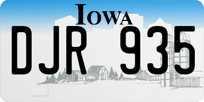 IA license plate DJR935