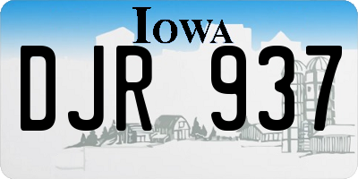 IA license plate DJR937