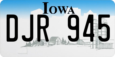 IA license plate DJR945