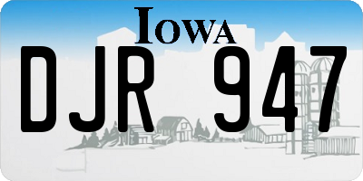 IA license plate DJR947