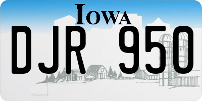 IA license plate DJR950