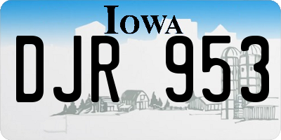 IA license plate DJR953