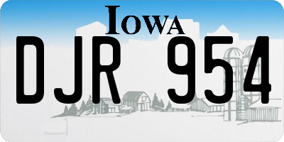 IA license plate DJR954