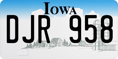 IA license plate DJR958